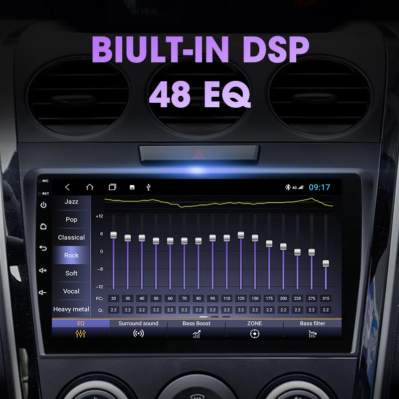 vtopek 9 4gwifi android car radio multimedia player navigation gps for mazda 6 rui wing 2007 2012 head unit 2 din support bose free global shipping