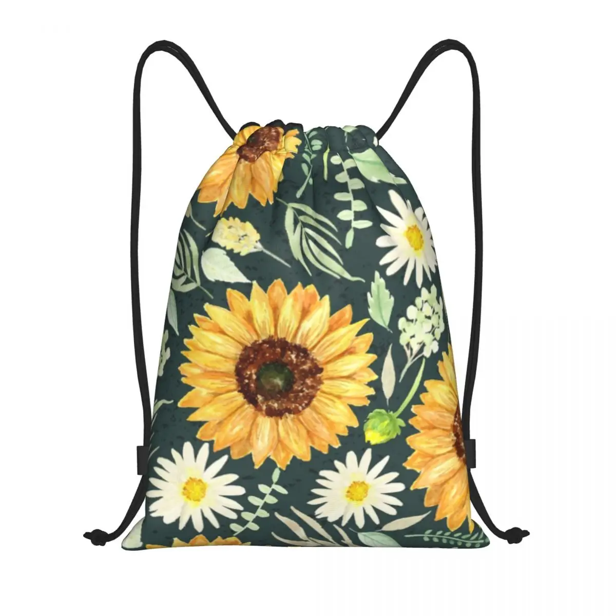 

Floral Sunflowers And Daisies Drawstring Bags Men Women Portable Gym Sports Sackpack Flower Shopping Storage Backpacks