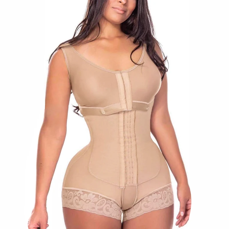 

Full Back Coverage High Compression Powernet Garment With Bra Seamless Shapewear Bodysuit for Women, Full Body Slimming Undergar