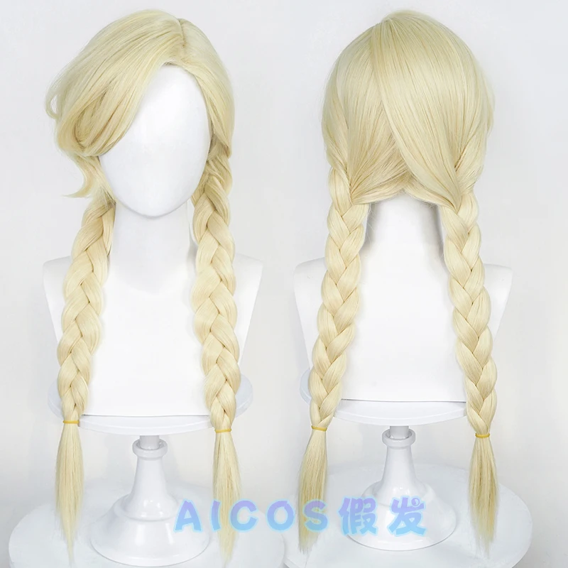 

Anime Tokyo Revengers Haitani Ran Haitani Rindo Cosplay Wig Tenjiku Rokuhara Tandai 68cm golden Double Twist Braid Hair Wig