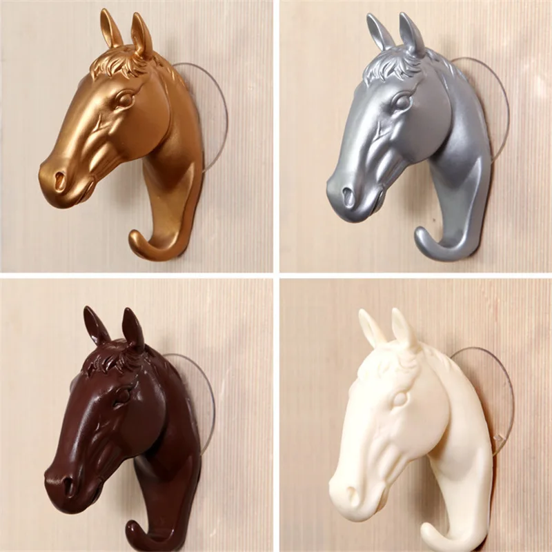 

Wall Creative Suction Cup Hook Retro Animal Head Key Coat Hook Decorative Hanging Deer Horse Head Personality Three-dimensional