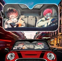 akaza and sukuna car auto sunshades anime demon slayer jujutsu kaisen car auto windshield sunshades