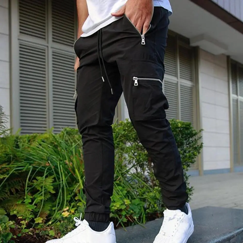 

Cargo Pants Trousers for Men 2022 Men Harem Pants Joggers Pants Multi-pockets Elastic Waist Ankle Length Casual Sweatpants