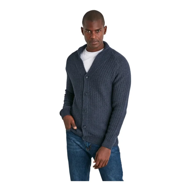 Trendyol TYZA Мужской кардиган с текстурированным рукавом реглан стандартный крой