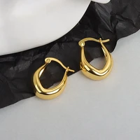 fashion gold thick hoop earrings for women 925 stamp silver color luxury jewelry