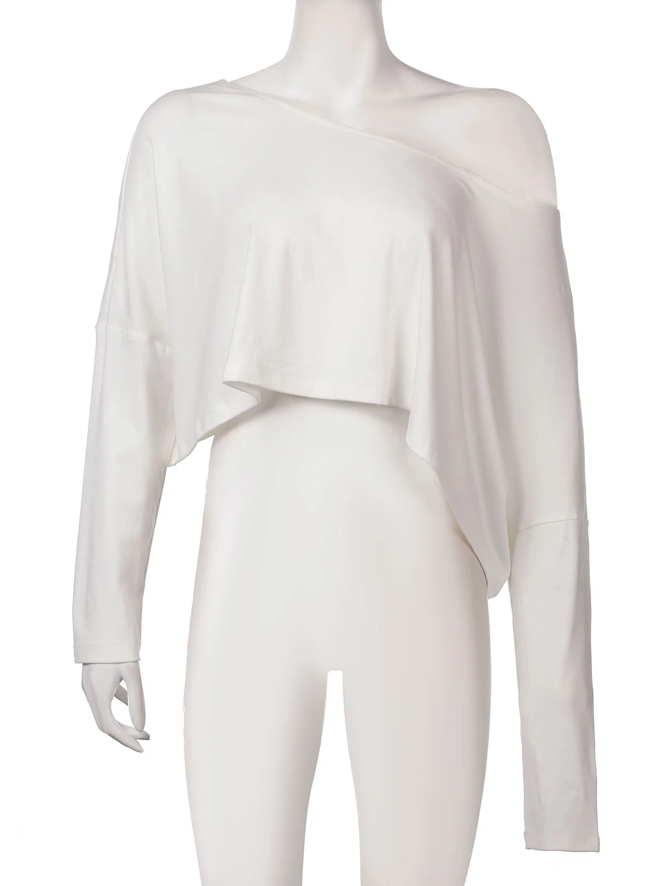 Женская футболка с косым воротником Rockmore Повседневная Свободная Однотонная без