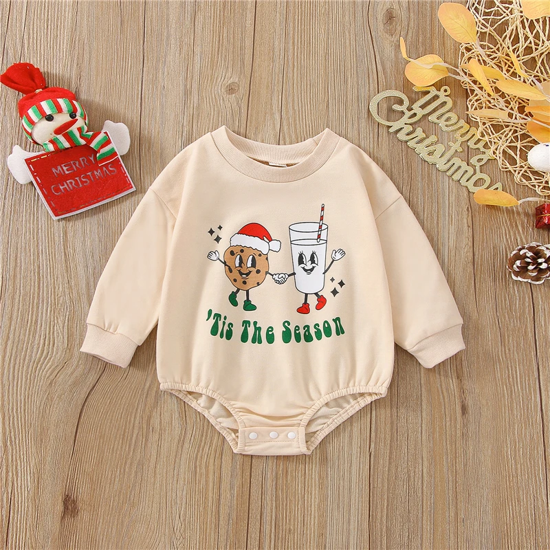 

Комбинезоны с длинным рукавом и круглым вырезом для новорожденных