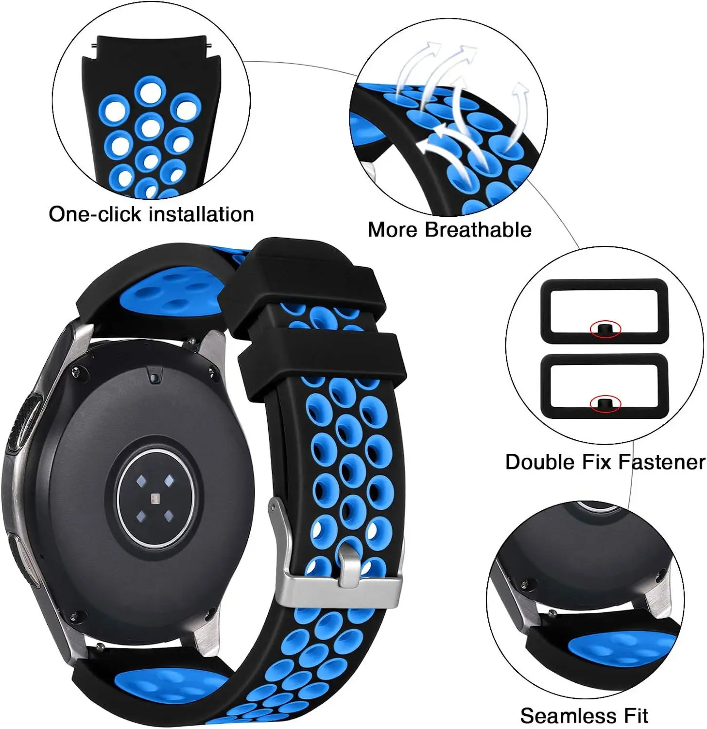 Цветной браслет для Huawei GT5 46 мм ремешок 22 Xiaomi Watch S3 S2 Zeblaze Vibe 7 Amazfit GTR 4 силиконовый