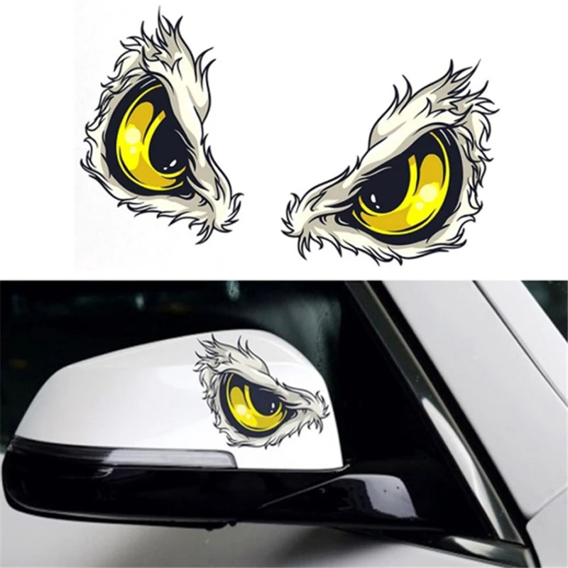 

Car Stickers 3D Stereo ReflectiveBird Hawkeye Eagle Eyes Sticker Creative Rearview Mirror Sticker Decals Universal Eyes Stickers
