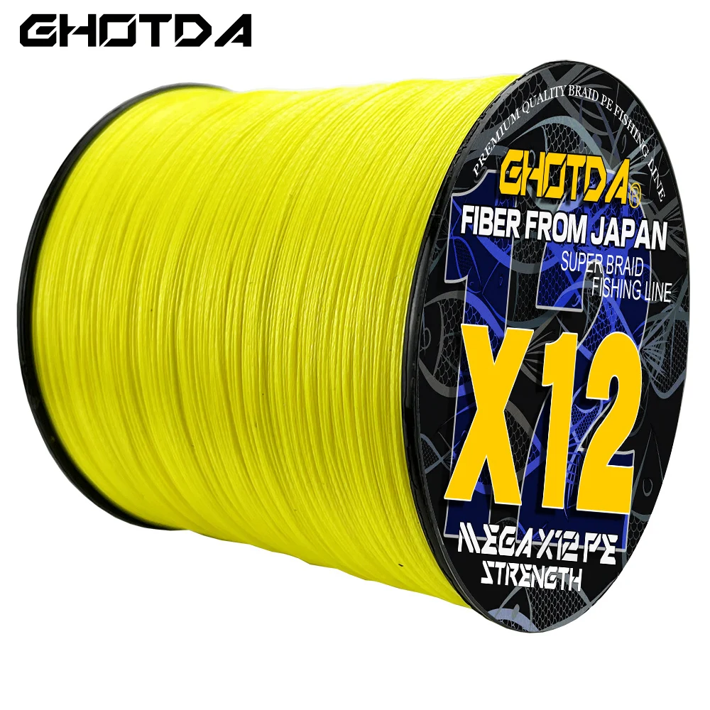 

GHOTDA New Line Braided PE 12 Strands X12 300M 100M Strong Saltwaterr Fishing Wire 25/30/39/50/65/77/92/120LB