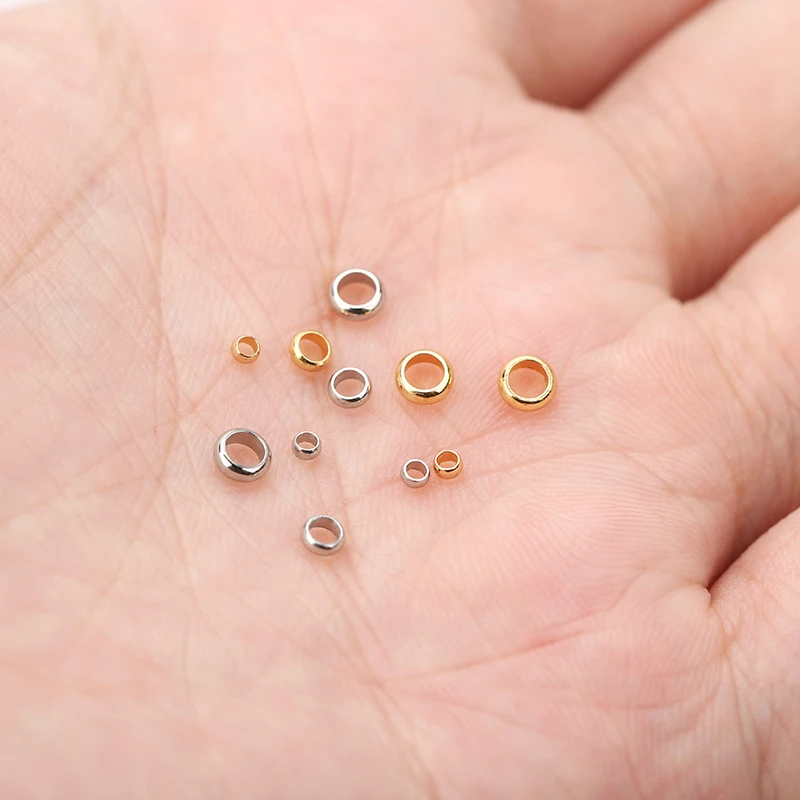 Обжимные бусины из нержавеющей стали для браслетов ожерелий 2/100/3 мм 2 5 шт