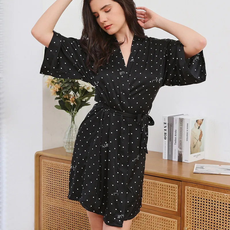 Panic Buying Women's Pajamas Sexy Nightwear Poplin Rib Polyester Women V Neck 95 Sleep Tops Nightie