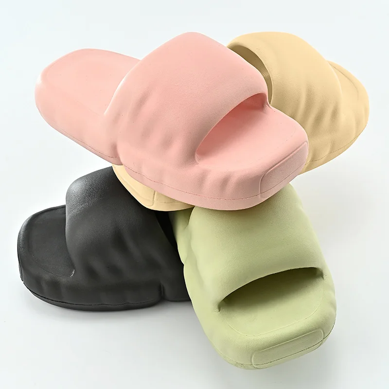 Thick Sole Bread Slippers Women's Summer Home Entity Bathroom Bathing Thick Bottom Couple Man Slipper Creative EVA Slippers