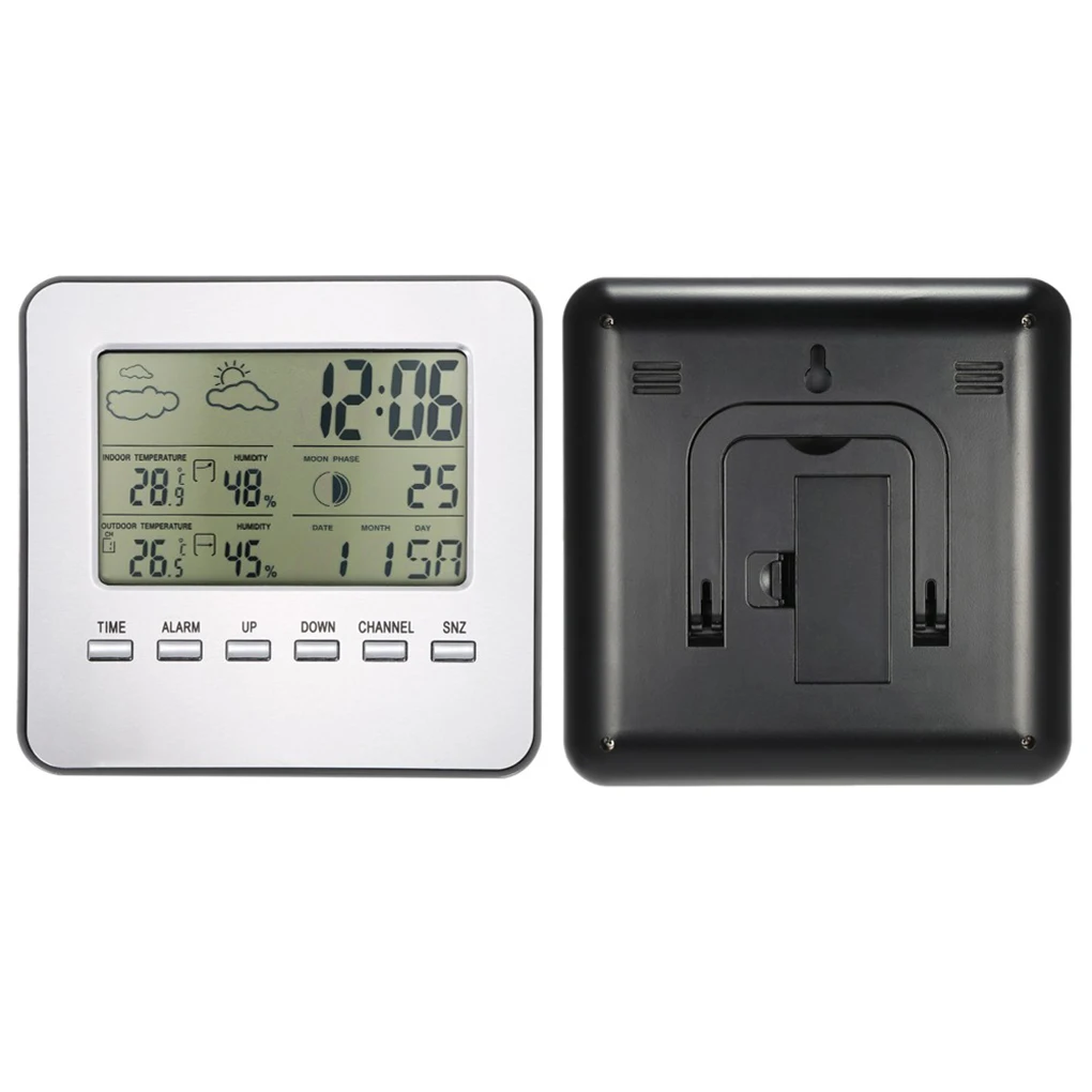 

Wireless Indoor Outdoor Thermometer Hygrometer Digital Weather Station Alarm Clock LCD Calendar Alarm