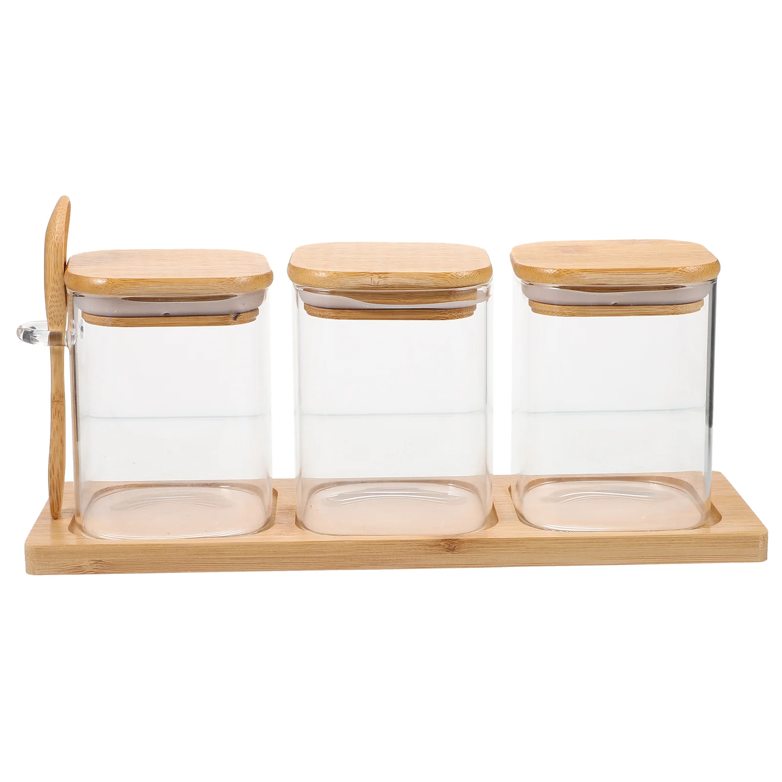 

Glass Condiment Storage Jar Seasoning Container Rectangle Salt Holder Spices Jars Condiments Bottle Containers