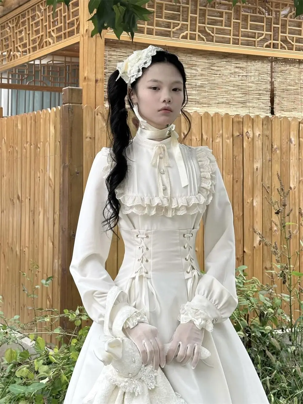 NONSAR Элегантное французское кружевное платье с длинными рукавами женское тонкое