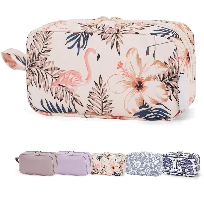 AMLXZ001 Дорожная косметичка Мини-косметичка на молнии для женщин (бежевый фламинго