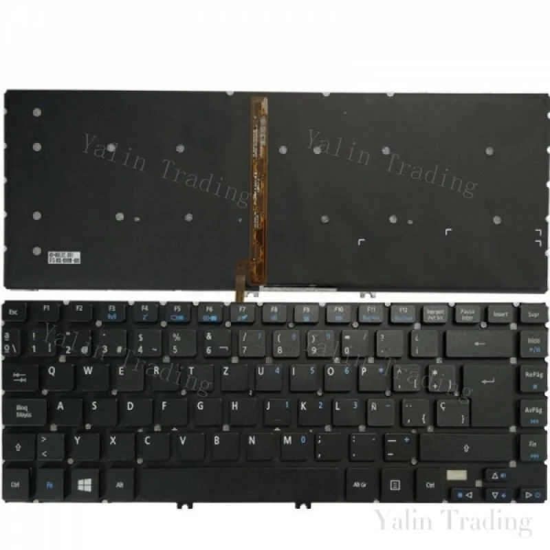 Фото Клавиатура для ноутбука SS+Latin Spanish Teclado для Acer Aspire R7-571 R7-571G R7-572 R7-572G, оригинальная, строго протестированная, сертифицированная, совместимая №1