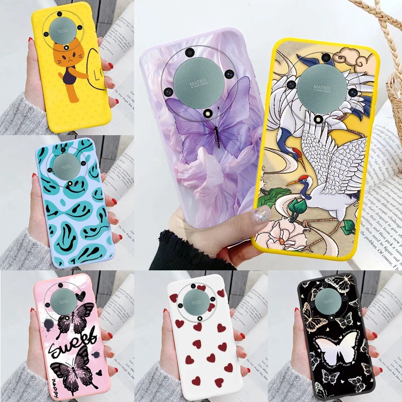 Чехол для телефона Honor X8 X6 70 Lite X9a Magic 5 X40 X8a X7a X6a X7b 90 Smart 50 Plus Play 8T 5G Art Butterfly Cartoon