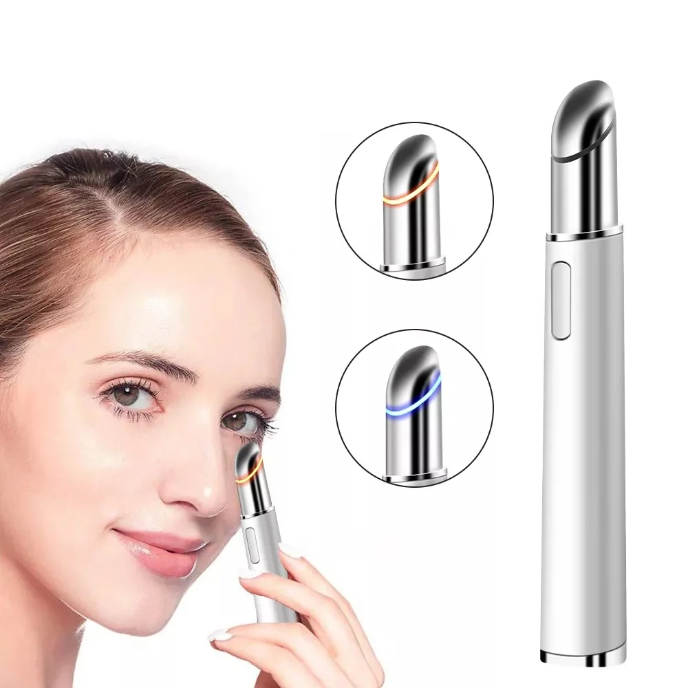

New Eye Massager LED Photon Therapy Vibration Heating Anti-aging Wrinkle Removal Beauty Eye Pen Household Skin Care Tools