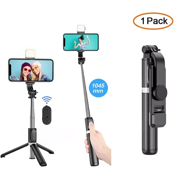 

Ne Foldable Wireless Bluetooth Selfie Stick Tripod with Bluetooth shutter Fill Light Aluminum Alloy Selfie Stck 2022 New