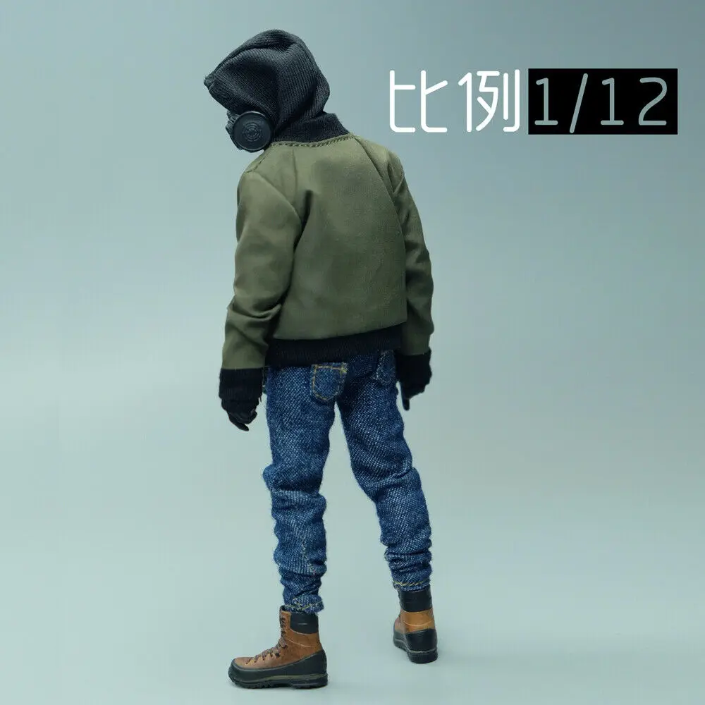 

1/12 Trendy Soldier Jacket Hoodie Jeans Model for 6" DAM 3ATOYS Body