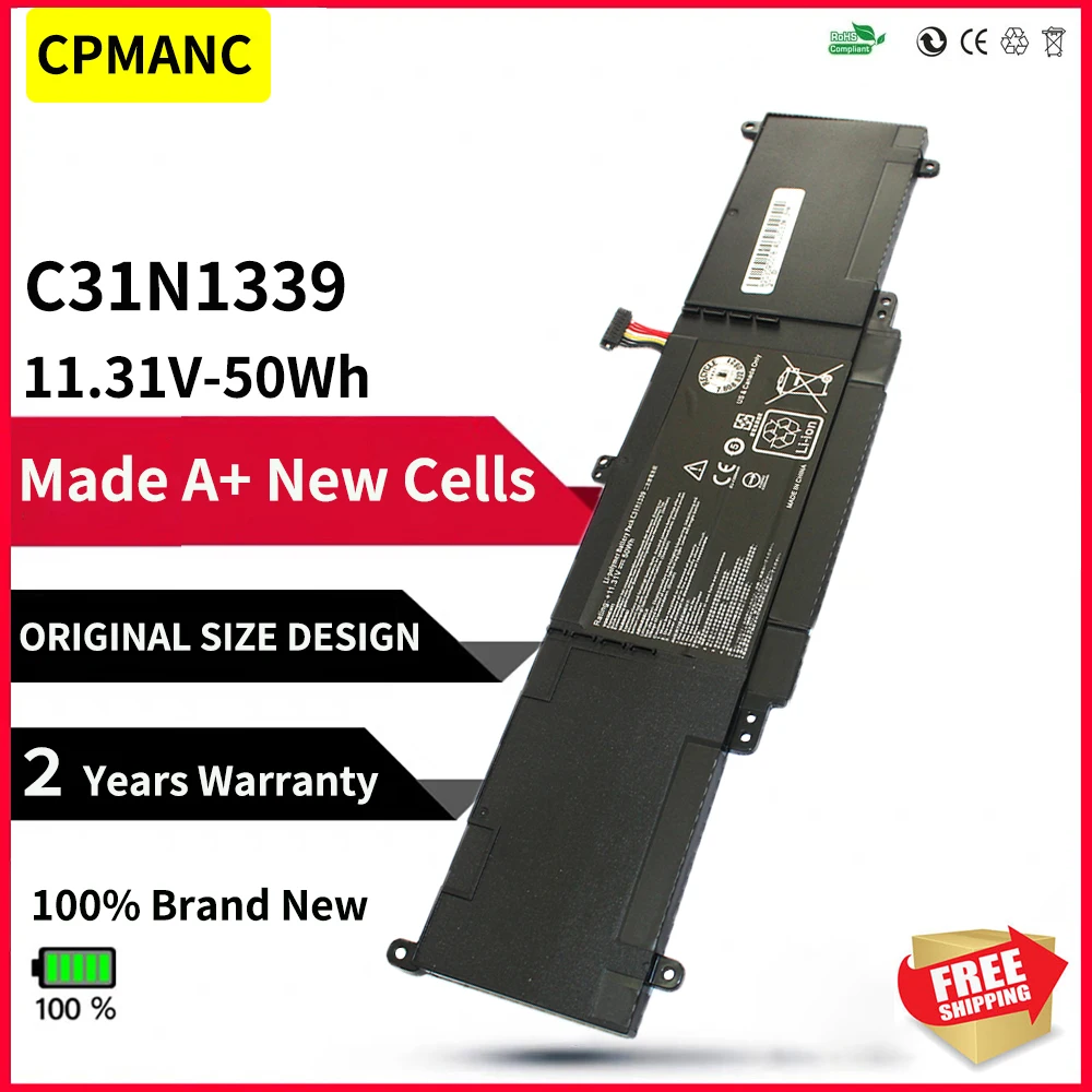 CPMANC New C31N1339 For ASUS ZENBOOK UX303 UX303LA UX303LB UX303LN UX303UA UX303U BC31POJH C31P0JH NEW 4300mAh Laptop battery