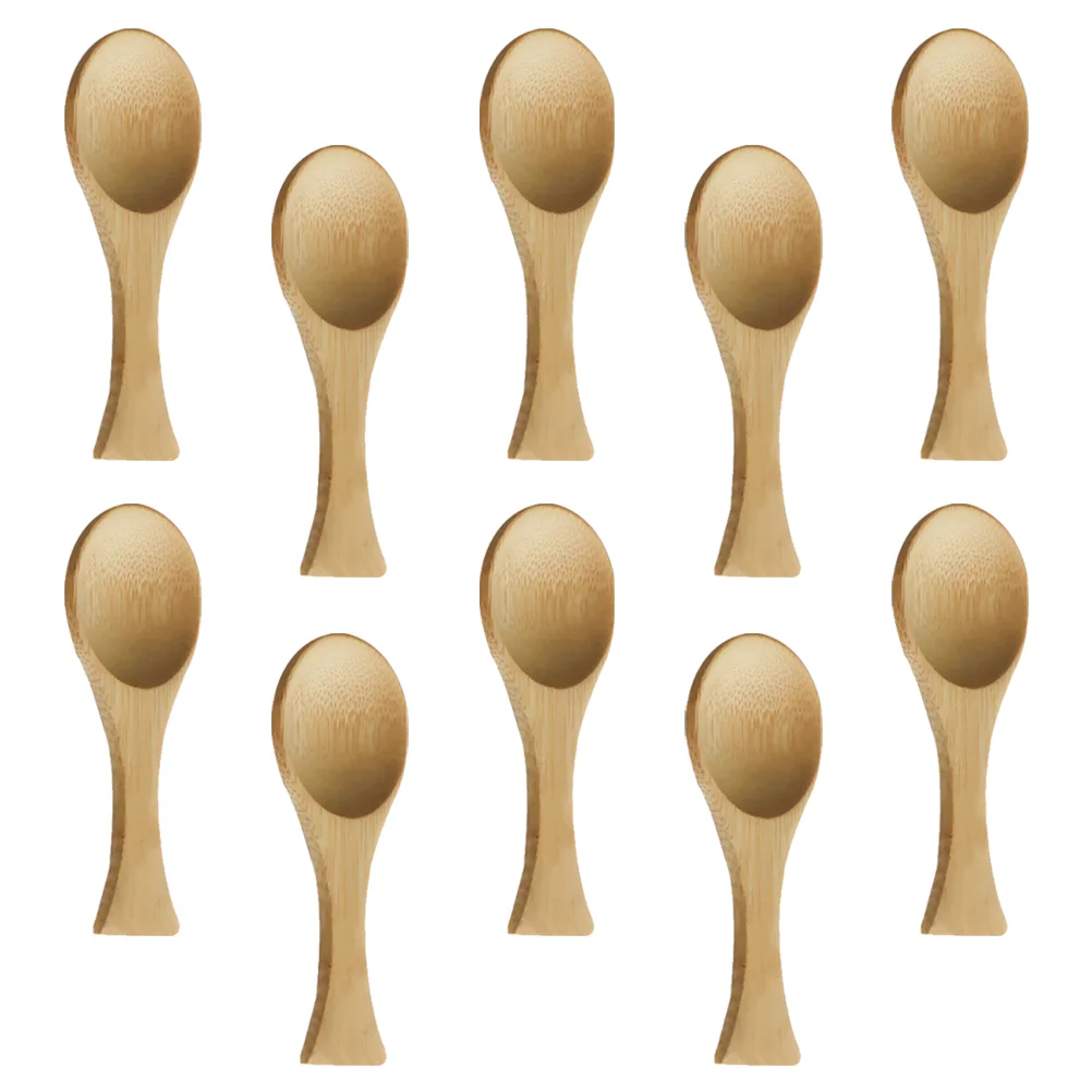 

10pcs Wooden Spoon Bath Salt Spoon Measuring Candy Scoop Ground Coffee Spoon Short Handle Teaspoon for Home Kitchen Office