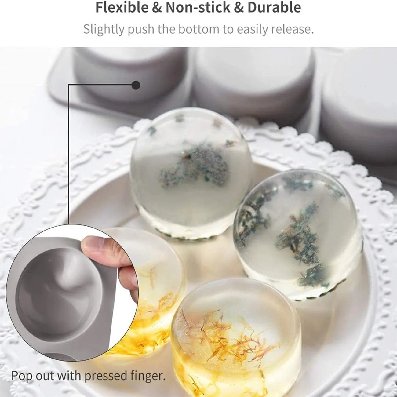 Силиконовая форма для мыла и шоколада ручной работы в овальных круглых