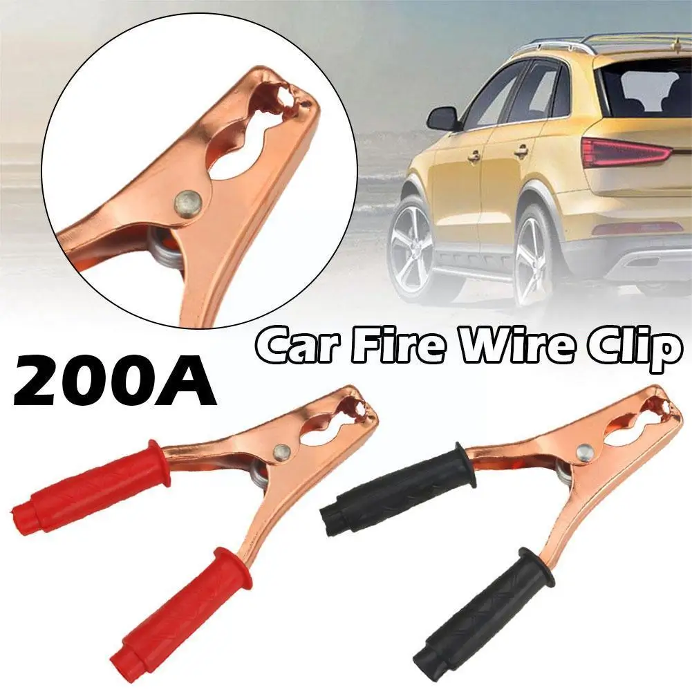 

1PCS Battery Jumper Cable Clamps 200A Insulated Alligator Clips Battery Charging Connector Kit For Car Auto Vehicle Accesso C2T0