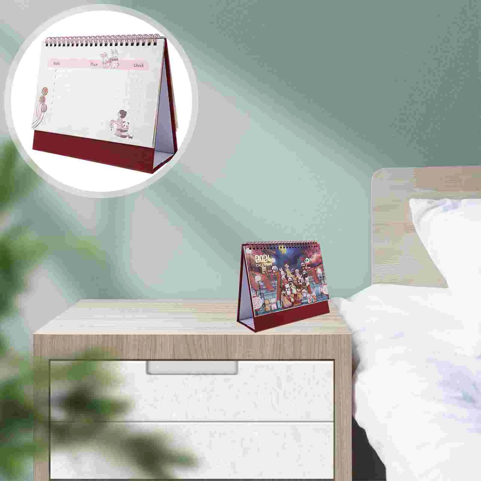 

Chrismas Gift Folding Bottom Calendar 2024 Desktop Christmas Favor Schedule Planning Paper Cartoon Adornment Advent