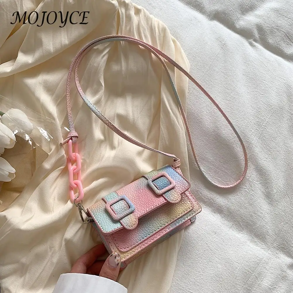 

Mini Small Messenger Bags for Women Girl Fashion Simple Chain Purse PU Leather Handbag Ladies Retro Belt Buckle Crossbody Bags