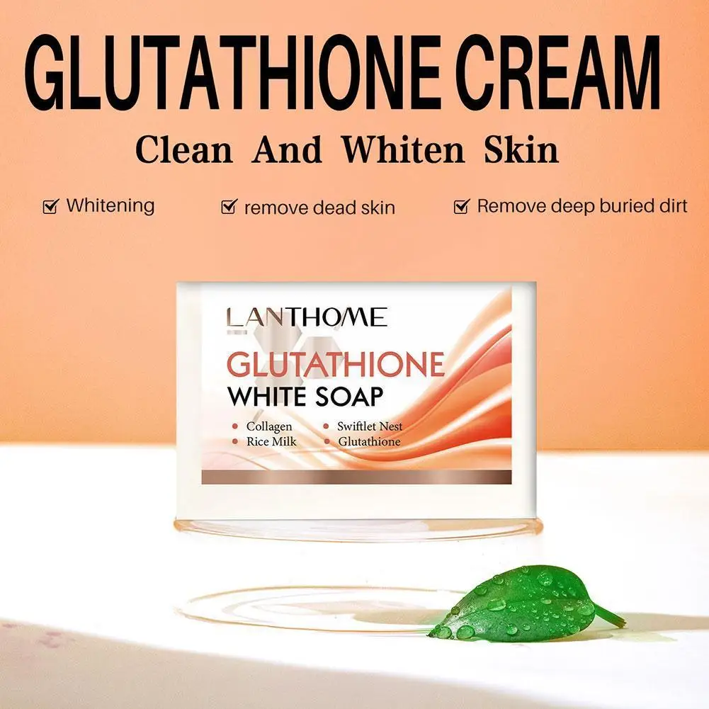 

Lanthome Original Glutathione Whitening Soap For Face Skin Brightening Body Moisturizers Reduce Wrinkle Freckle Firming Nou V4O2