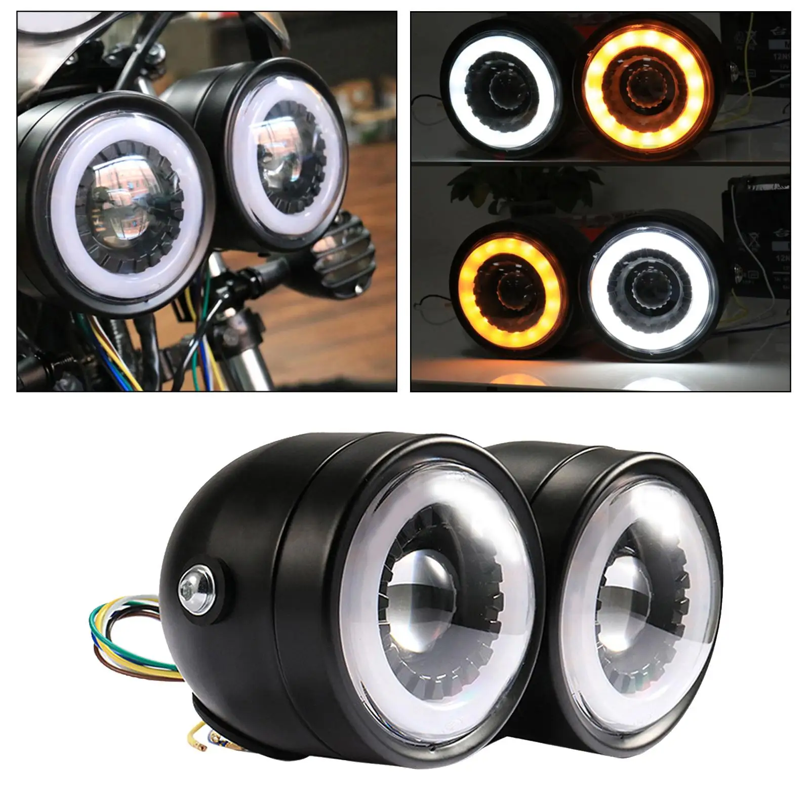 

Universal Motorcycle Motorbike Headlight 35W Dual Bulb Fit Motorcycles Motocross Scooters Cruisers Parts