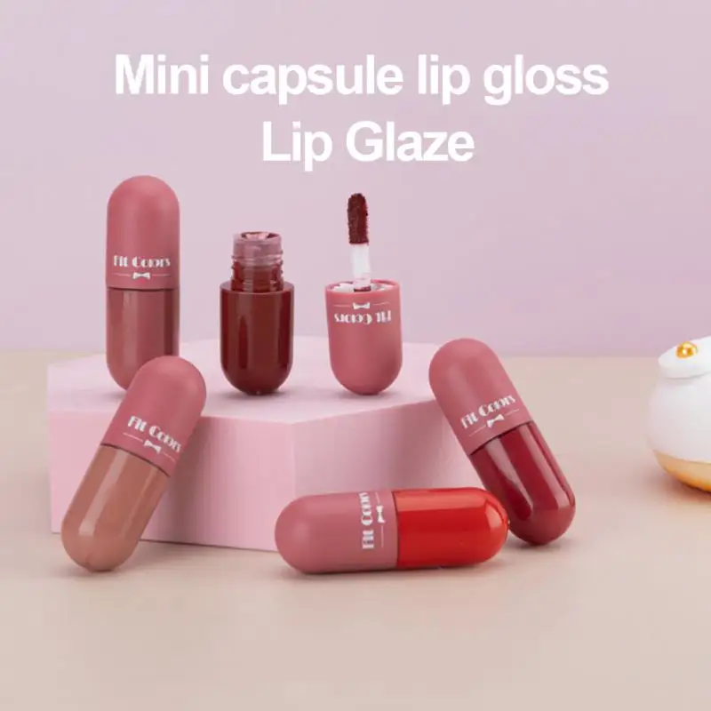 

Velvet Matte Lipstick Mini Pill Lipgloss 5 Colors Non-stick Cup Lipstick Moisture Lipstick Soft Mist Lip Gloss Lips Makeup
