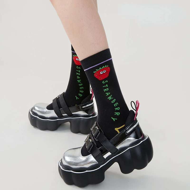 3 Pairs /Lot Men Fashion Print Harajuku Cotton Sports Running Crew Socks Women Cool Funny Casual Pastel Pack Long Tube Set