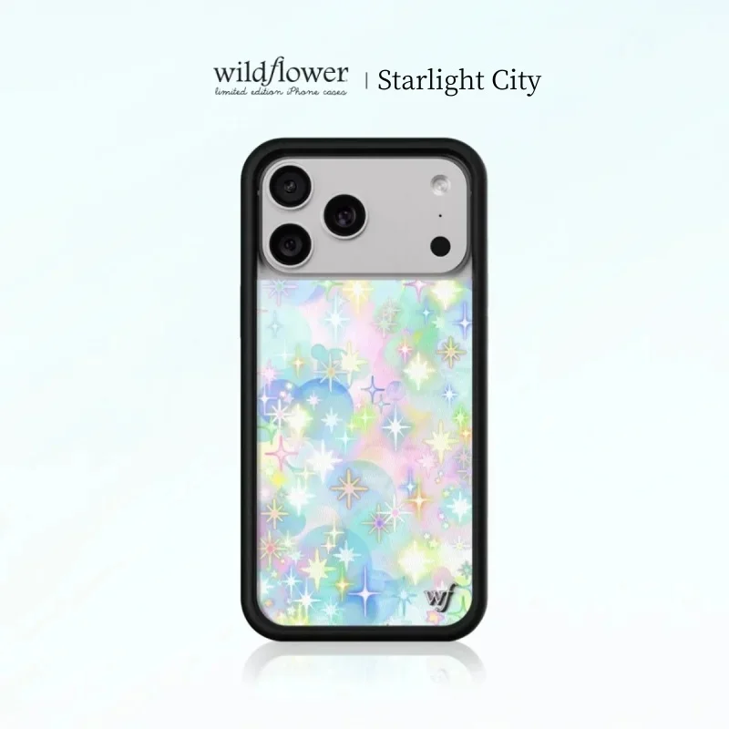 Фото Чехол для телефона Wildflower INS Starlight City для iPhone 11 12 13 14 15 16 17 Pro Max Plus, красочный, с звездами, серия WF, для самых драгоценных моментов ﻿ ﻿ №1