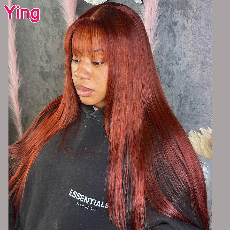 

Ying Hair Bone Straight Ginger Orange 5x5 Transparent Lace Wig 13x6 Lace Front Wig 13x4 Lace Front Wig Human Hair PrePlucked