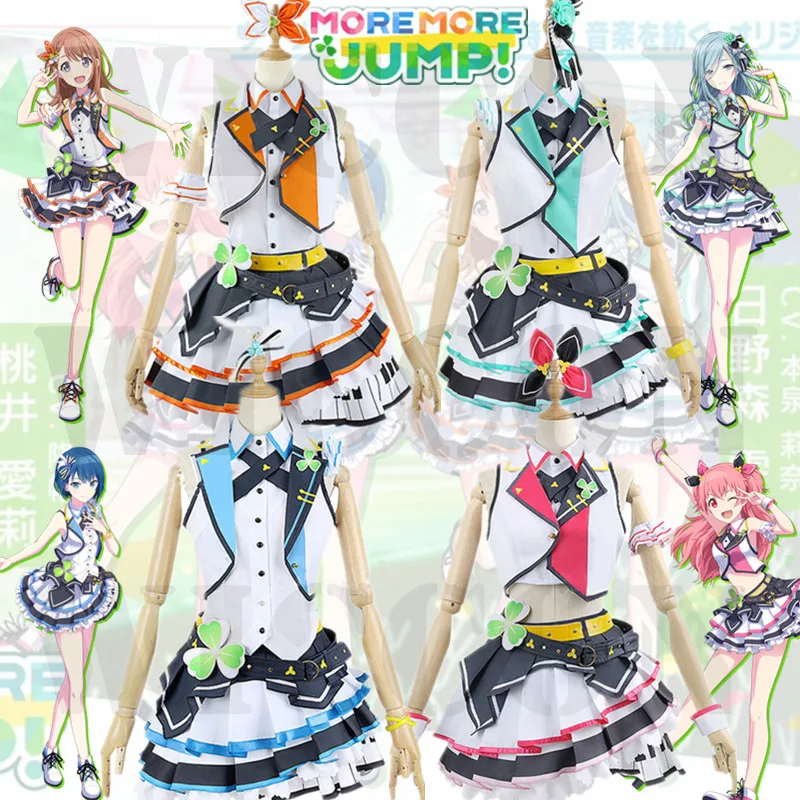 

Cosplay MORE MORE JUMP Project Sekai Colorful Stage Feat Costum Kiritani Haruka Hanasato Minori Momoi Airi Hinomori Shizuku Suit