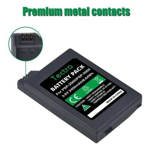 10 аккумуляторов Tectra 2400 мАч для Sony PSP