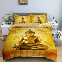 sitting meditation buddha bedding set single twin king queen duvet cover with pillowcase 23pcs bedclothes customize
