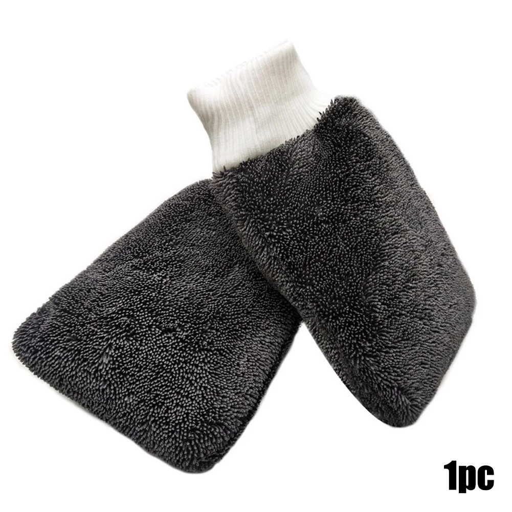 

1Pcs Thickened Car Wash Gloves Microfiber Absorbent Gray Car Beauty Cleaning Supplies High Quality Car Cleaning Tool