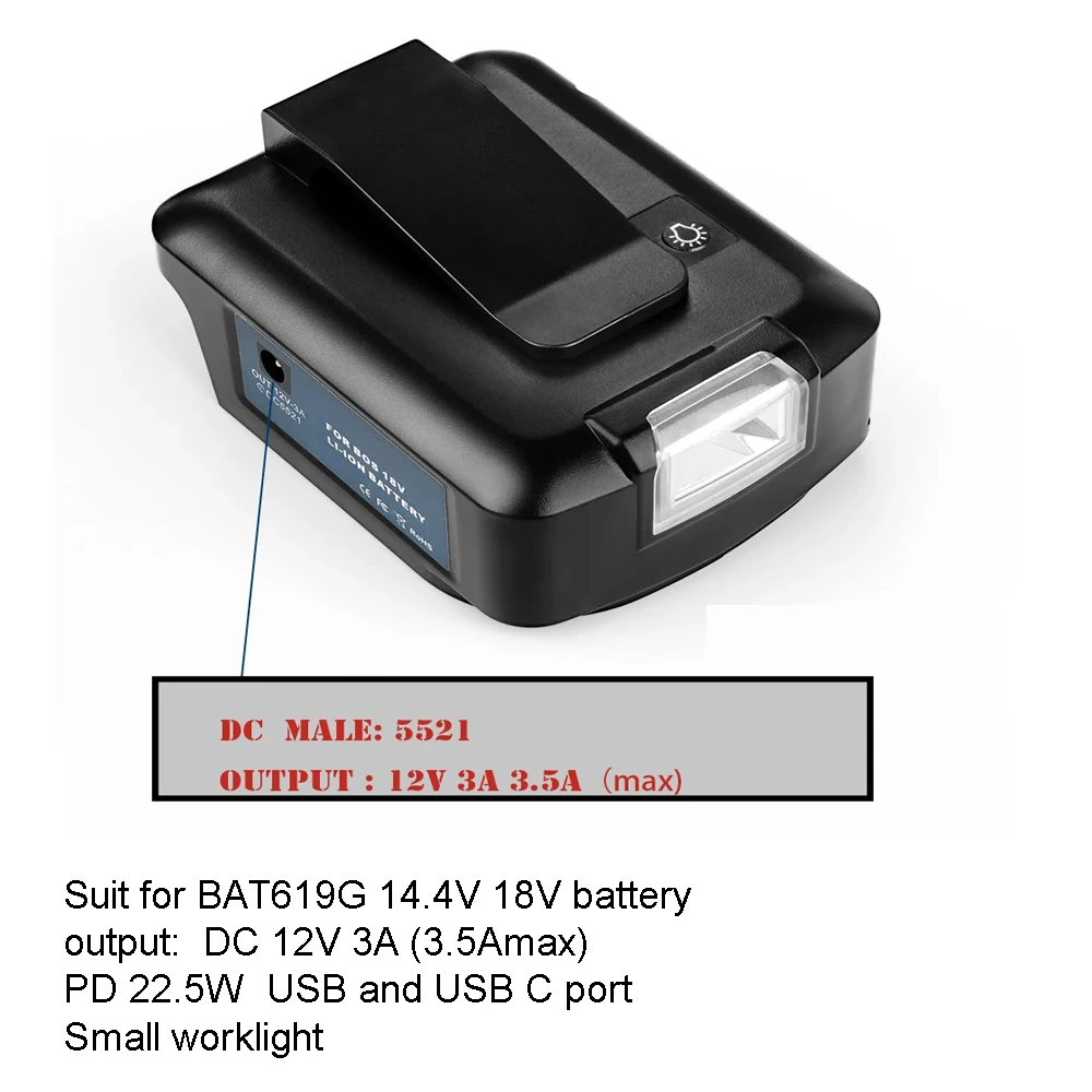 

Адаптер для литий-ионного аккумулятора Bosch 18 в для двойной USB-зарядки 5 В и «сделай сам», 12 В постоянного тока, запчасти для инструментов, аксессуары