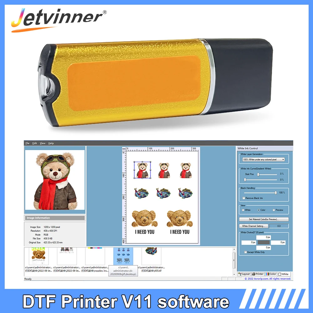 DTF Printer 11 Software V11 Dongle USB Key License DTF Print Program For EPSON L805 L1800 XP600 R1390 DTF Printer Software