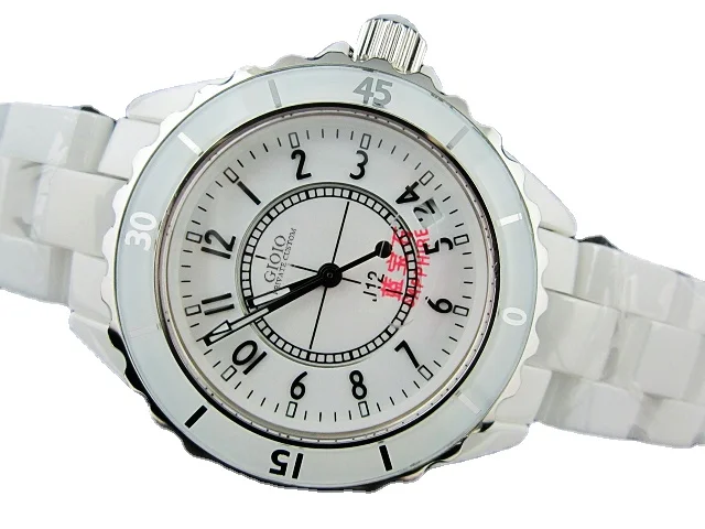 

Men Women quartz Black White Ceramic Watch