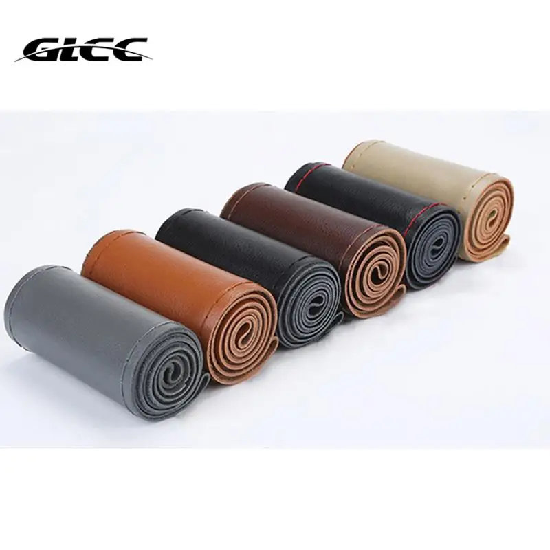 

36CM GLCC Steering Wheel Cover Four Seasons Universal Hand Sewn Steering Wheel Cover Car Interior Accessories Handlebar Braid