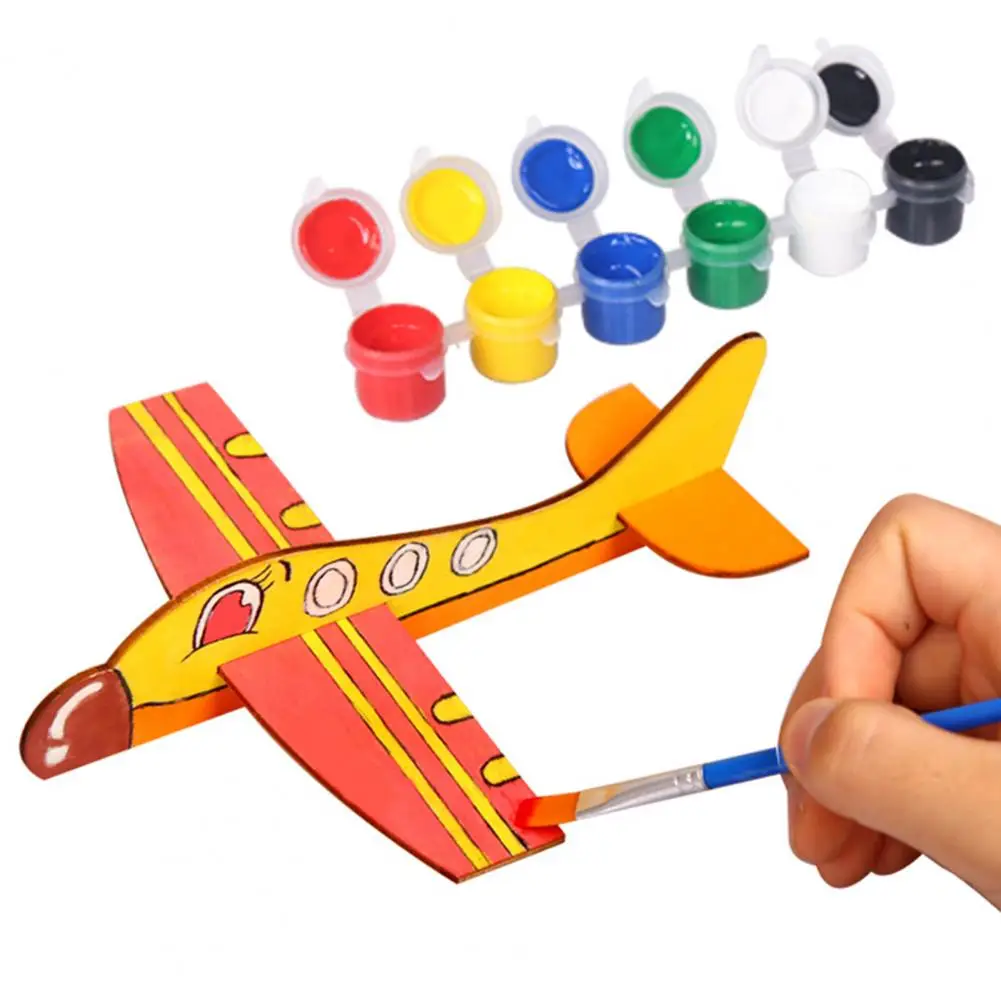 

Kids Toy Painting DIY Model Airplane Plane Wood Craft Kits Desk Decoration for Children Kids Kindergarten Toy