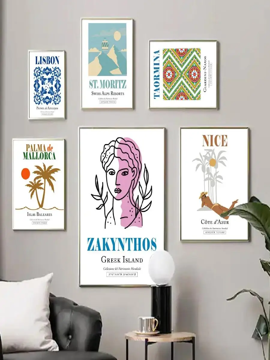 Художественная Настенная роспись на холсте Остров путешествия