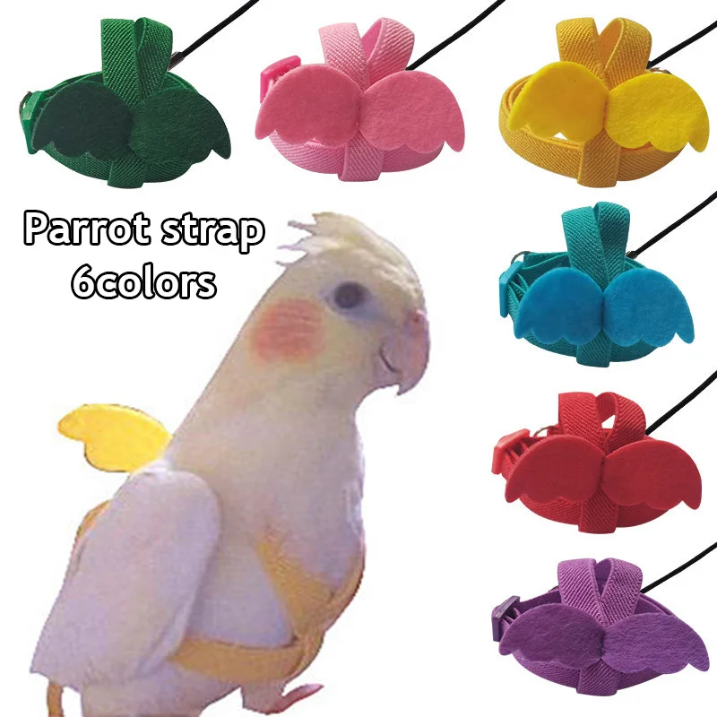 

2022 Adjustable Parrot Bird Harness Leash Outdoor Flying Anti-bite Training Rope For Small Medium Cockatiel Bird Accessories