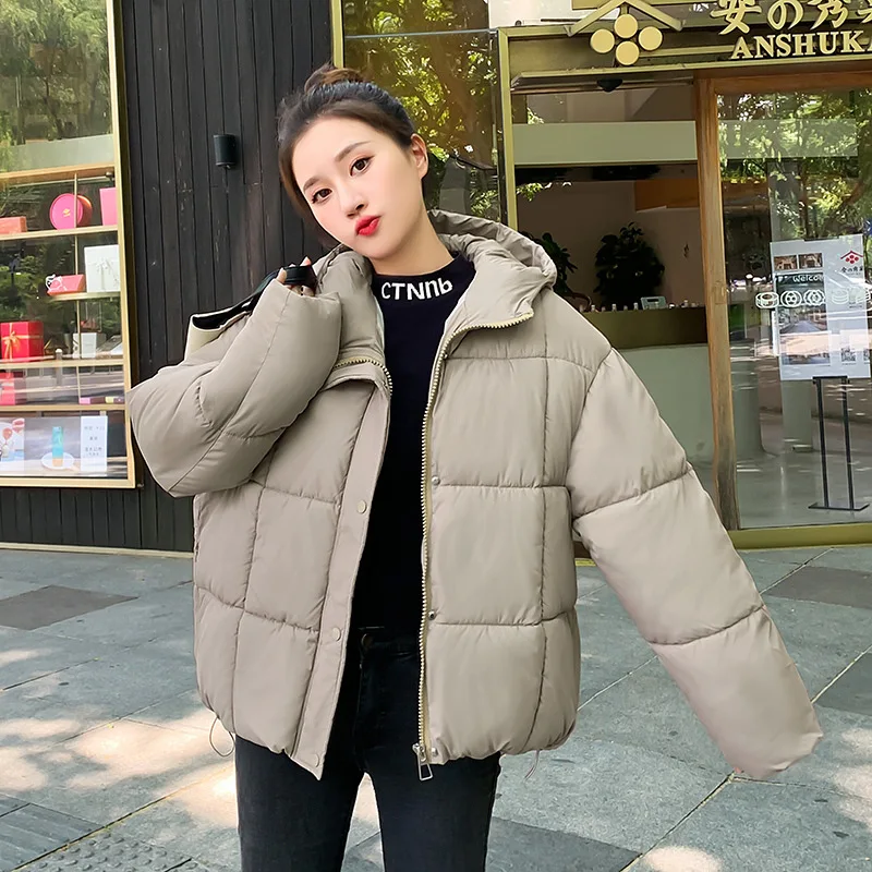 

Beardon Winter New Women's Jacket Short Parkas Down Coat Casual Loose Fashion Hooded Windproof Cotton Coat